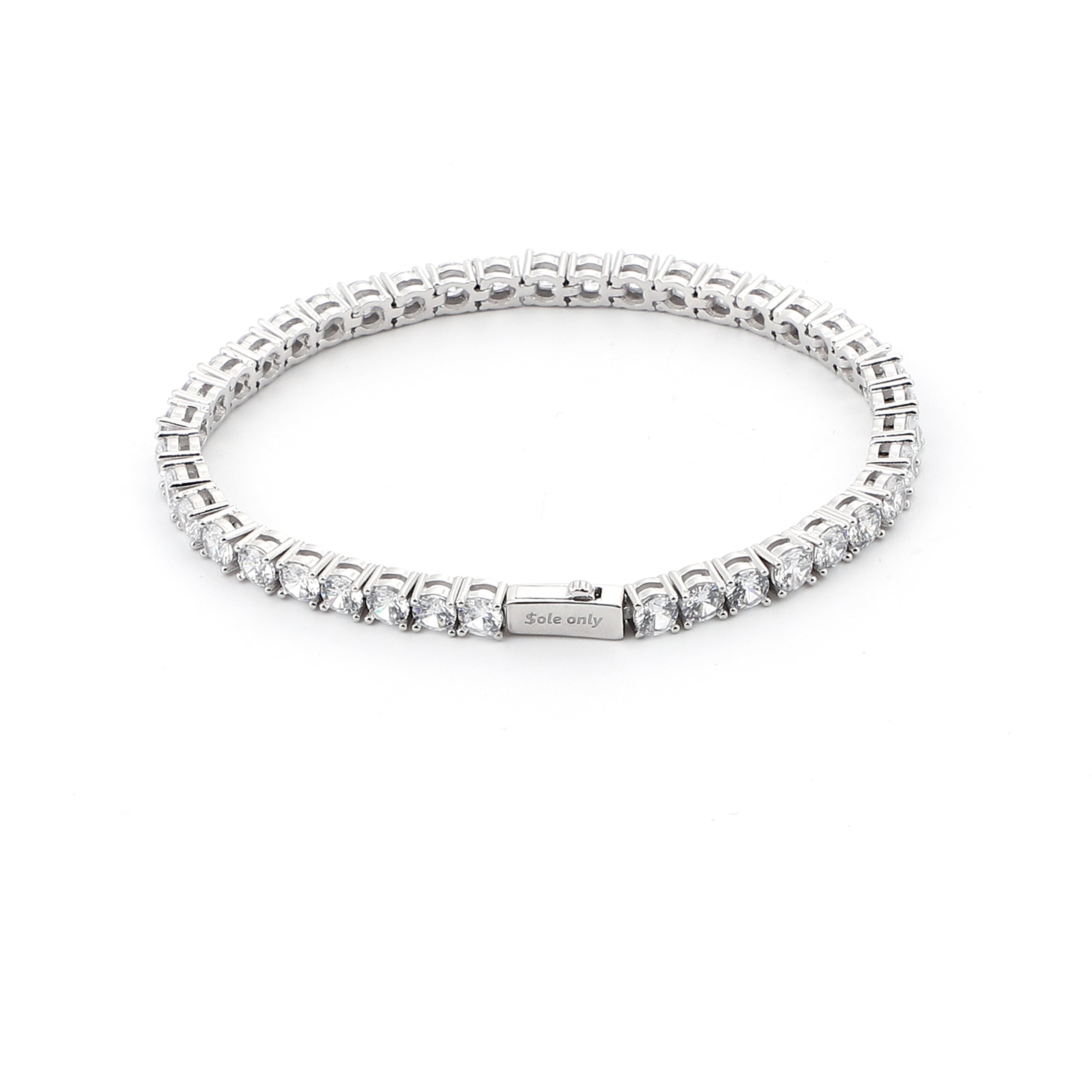 $ole only S925 Silver CZ Diamond テニスチェーン ole only S925 Silver CZ Diamond Tennis Chain Necklace 24inch 4mm