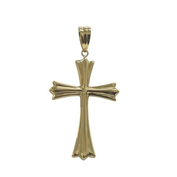 18金】K18クロスデザインペンダント／イタリアンゴールド 十字架