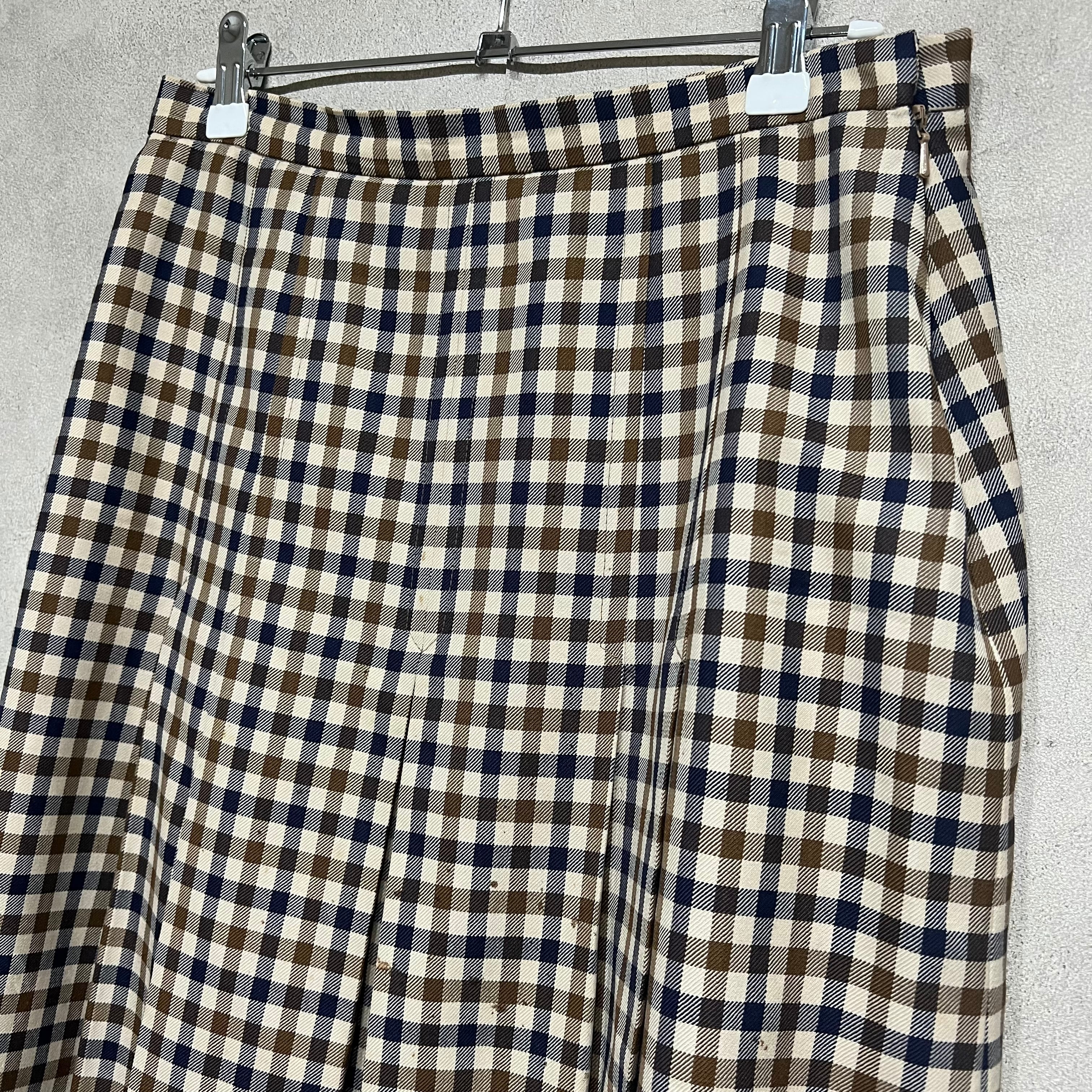 Aquascutum リバーシブル プリーツスカート 英国製  vintage