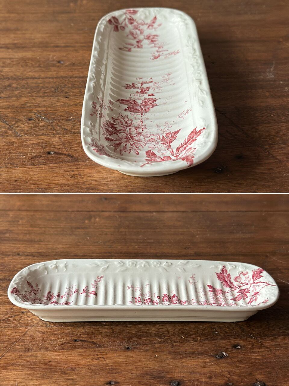 草花模様のソープディッシュ 石鹸トレイ | Brocante de La Cocotte