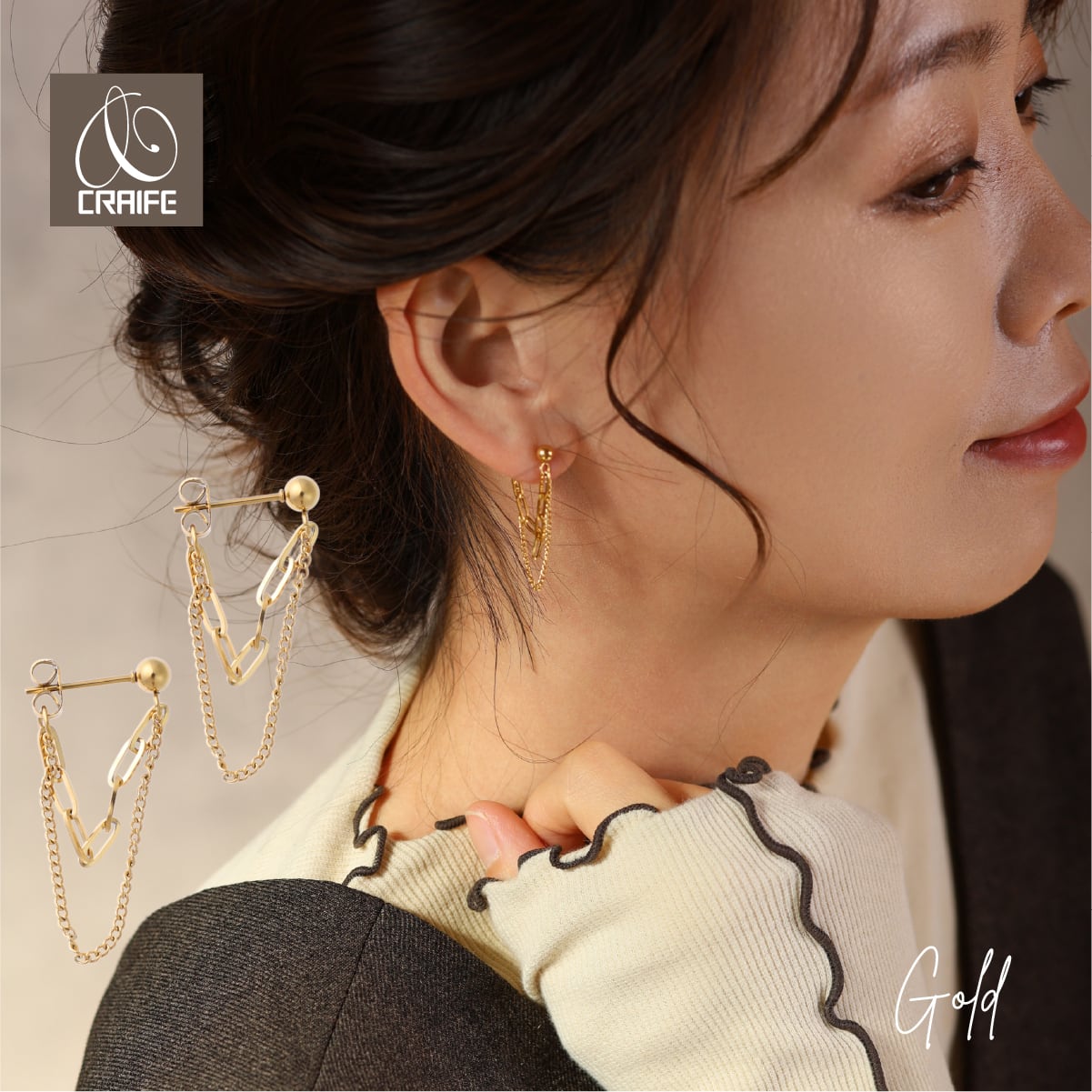 Pierce -Gold- | CRAIFE / クライフ - 感動のアクセサリー体験を
