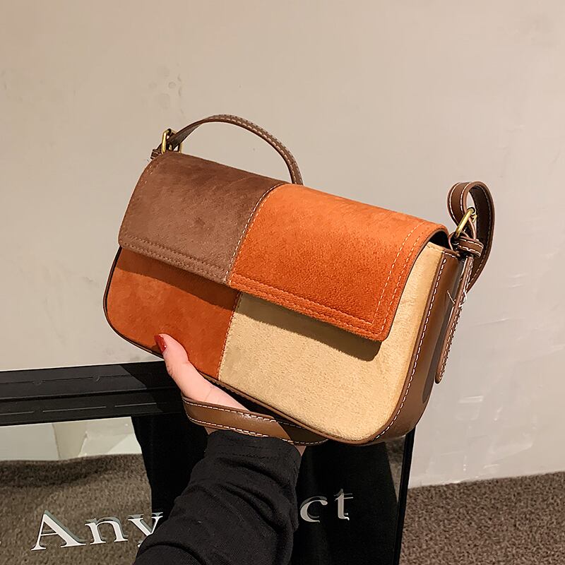 オータムウィンター 秋物 冬物 スクウェア メッセンジャーバッグ 手作りハンドバック77865026821