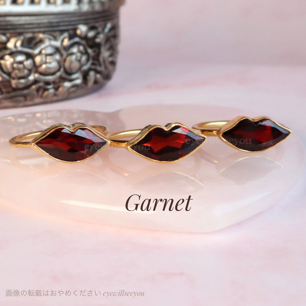 リップリング　唇　指輪　ガーネット ⭐︎再入荷(10.5, 13,14号) Garnet Lip ring ガーネットリップリング