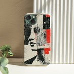 受注生産 iPhoneケース 赤黒白の人物コラージュ｜ZINE風 ZINE037A