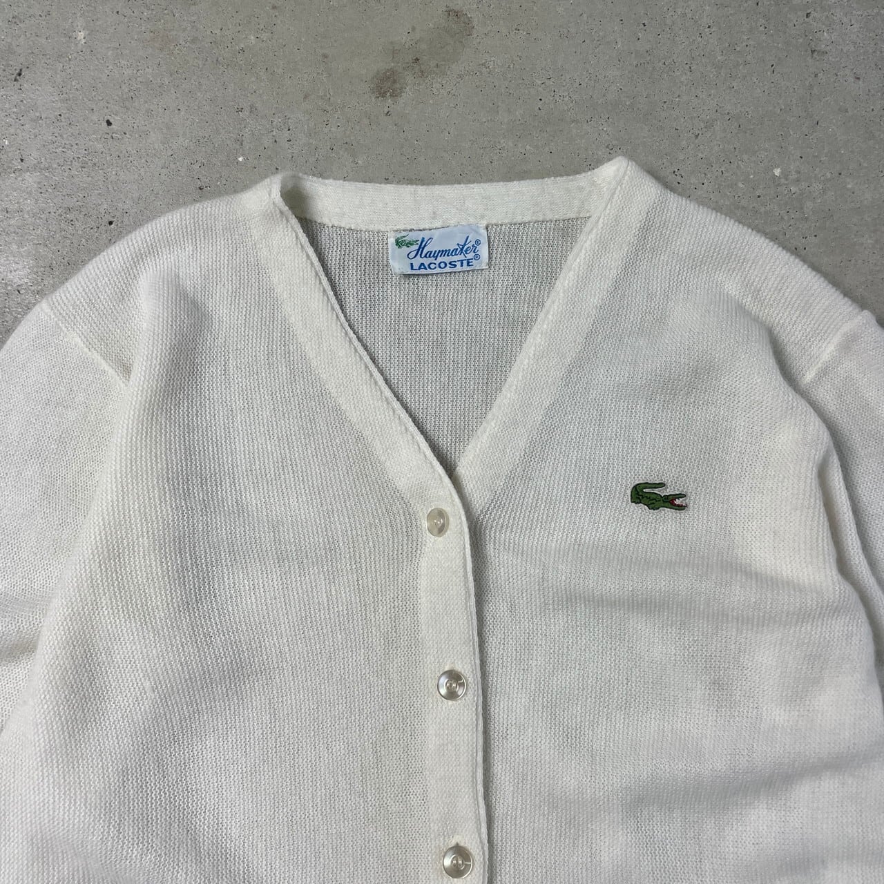 70年代 LACOSTE Haymaker ラコステ ニットカーディガン レディースS