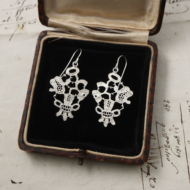 【Cocoa】アンティークレースピアス <P-10>