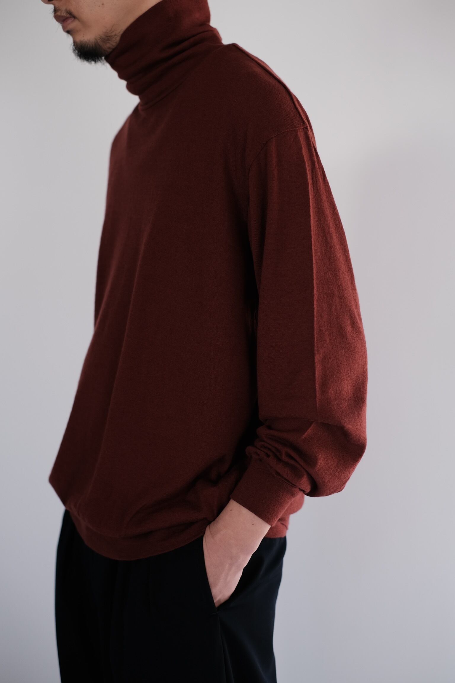 ULTERIOR / SUPER FINE WOOL COTTON HIGH NECK P/O | LIVING