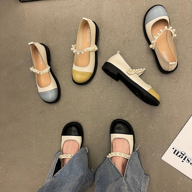 シングルレディースサマーパールレザーカラー 靴 シューズ 夏物 真珠 部族の婦人靴82578726225