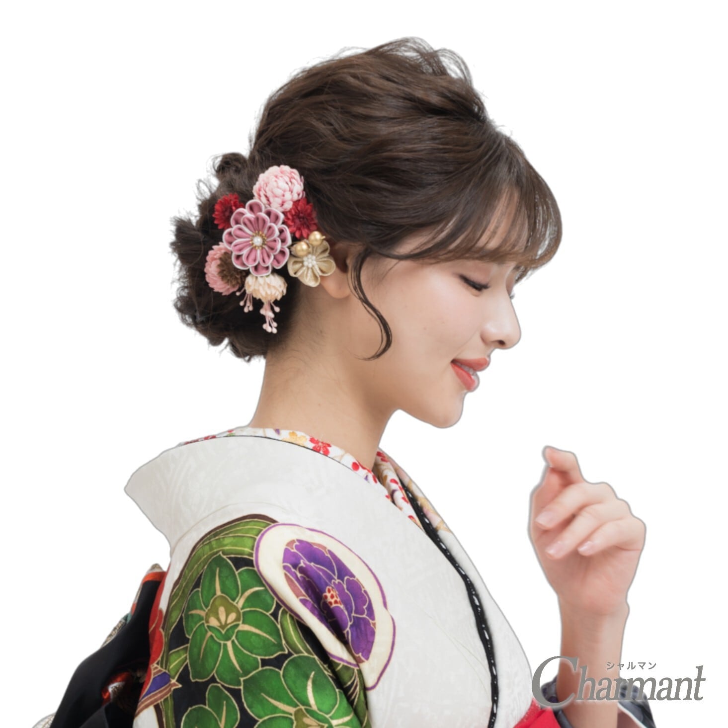 髪飾り 成人式 結婚式　謝恩会　和装 洋装　シャルマン　ブラック　ゴージャス シャルマンフルール