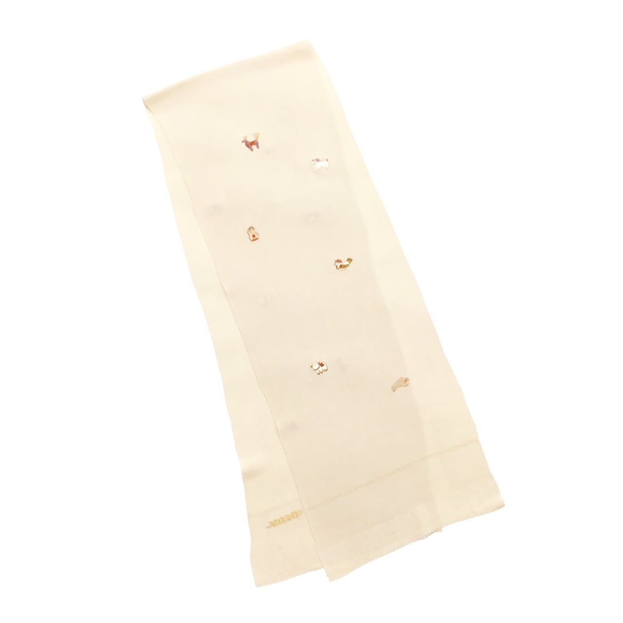 帯揚げ 丹後ちりめん 十二支 亜麻色 金属糸使用【新品】 | かわの屋