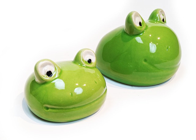カエル陶器浮き玉 出目蛙 小 Caeru