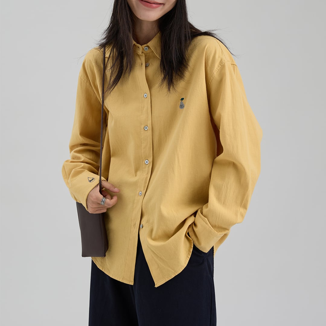 embroidered cotton shirt