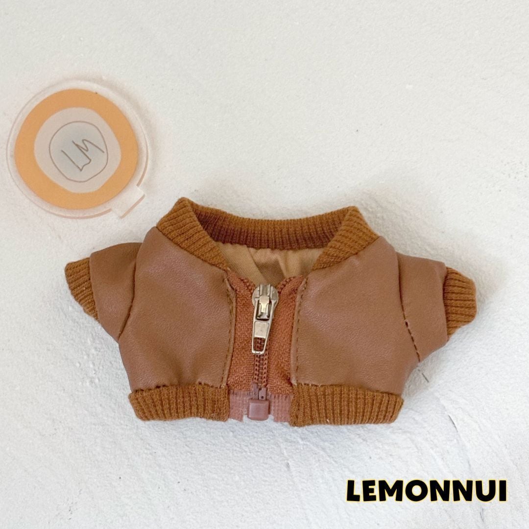 10cm 12cm 着せ替え ぬい服 レザージャケット ラブブ ぬいぐるみ服 綿