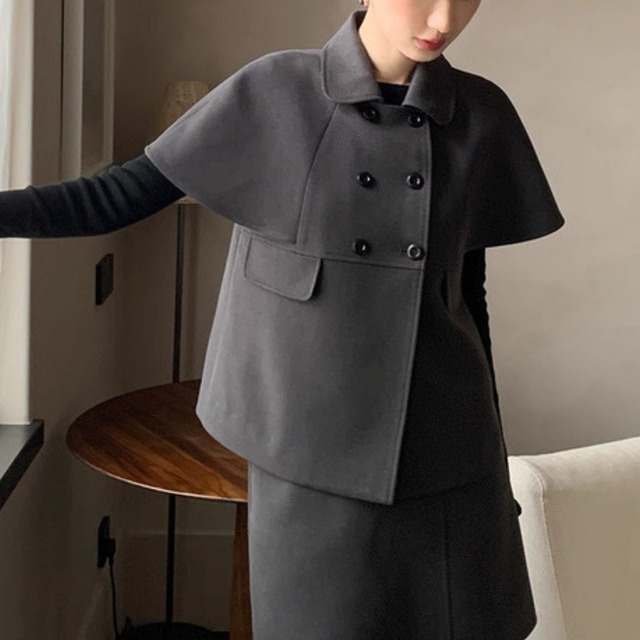 クラシカルケープ風ショートジャケット　W00272