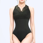 レースモチーフVネック ホルターレオタード 2色展開 L1252