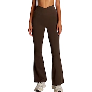 クロスハイウエストフレアパンツ ブラック