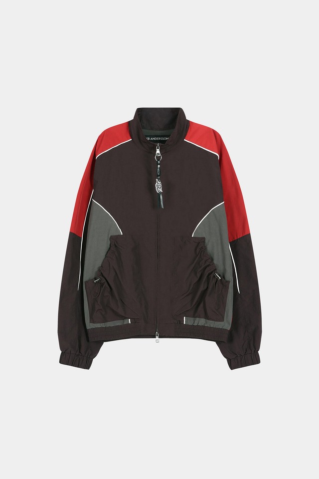 [ANDERSSON BELL] UNISEX COLOR BLOCK NYLON TRACK JACKET awa759u(RED/BROWN) 正規品 韓国ブランド 韓国通販 韓国代行 韓国ファッション ANDERSSONBELL アンダーソンベル 日本 店舗