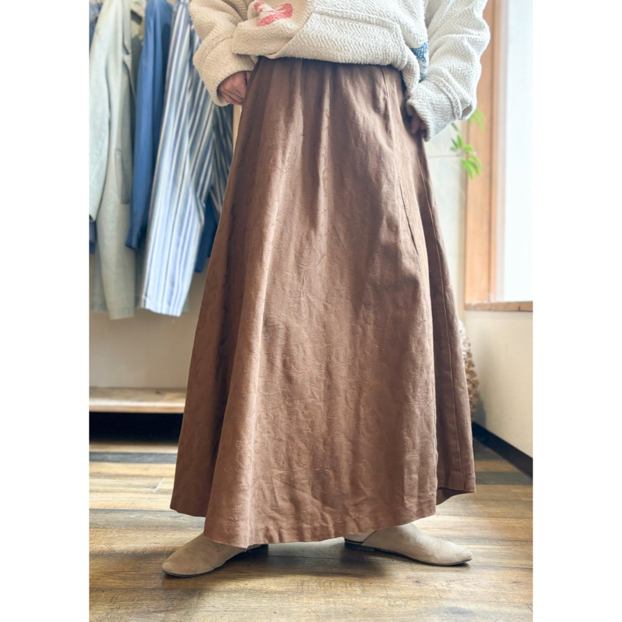 週末限定値下げ】WISTERIA JACQUARD FLARE 長引く SKIRT 