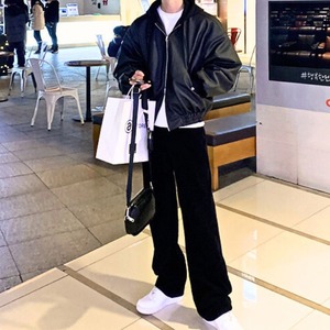 フード付きフェイクレザーブルゾン　MT0080411