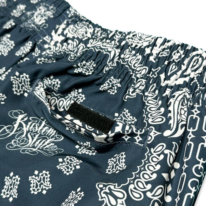 KUSTOMSTYLE -NORM BANDANA- BOARD SHORTS (Navy)) | Addiction Store