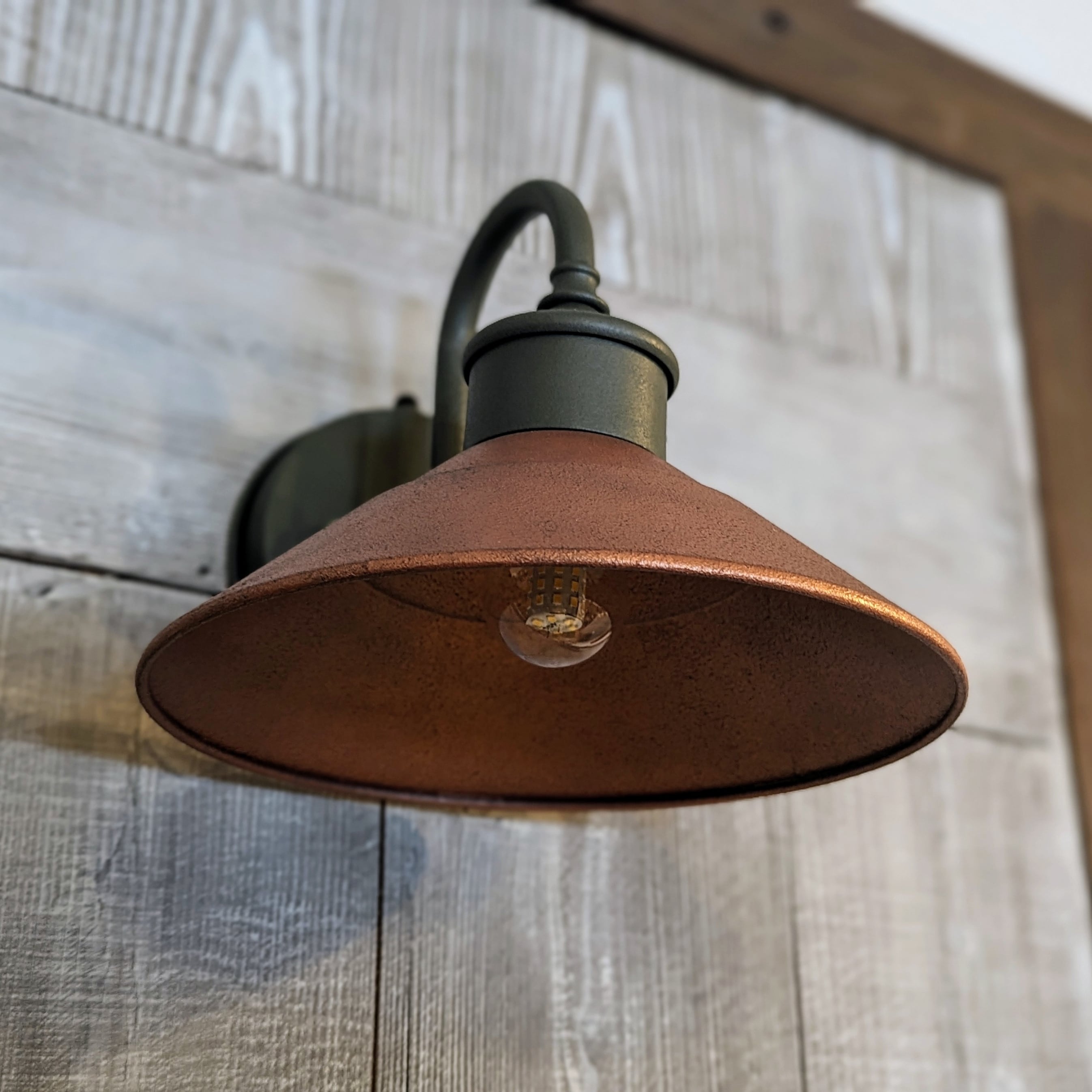 レトロな外灯 アンティークメタリックコッパー／モスグリーン【受注