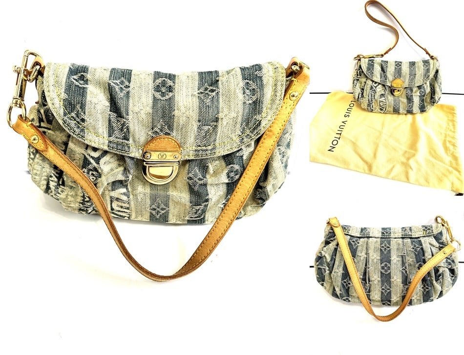 限定 LOUIS VUITTON ルイヴィトン モノグラム デニム ミニプリーティ