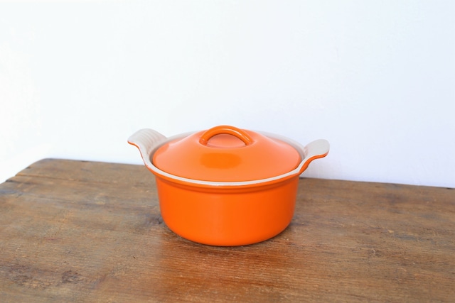 フランス アンティーク ヴィンテージ　ル・クルーゼ Le Creuset テリーヌロンド オレンジ N-00117　