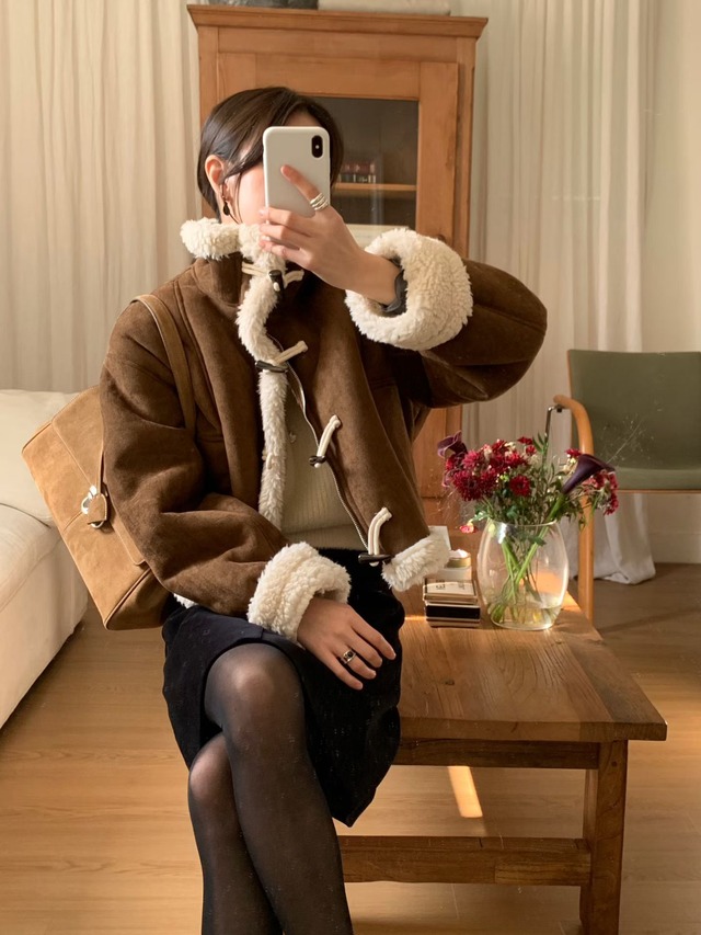 (予約) signature / Velvet suede skirt 2color