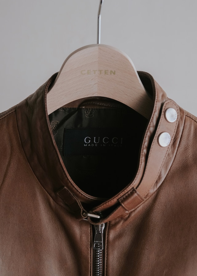 00's GUCCI by TOM FORD genuine leather single riders jacket