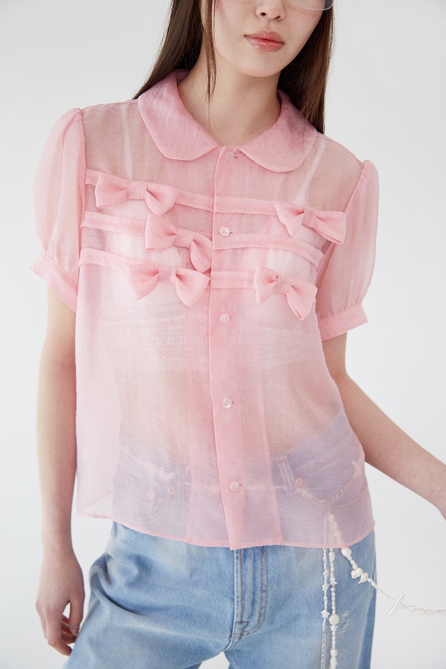 [JOLIE LAIDE]  Annabelle ribbon blouse (Pink) 正規品 韓国ブランド 韓国通販 韓国代行 韓国ファッション jolielaide Vintage Lover Club 日本 店舗
