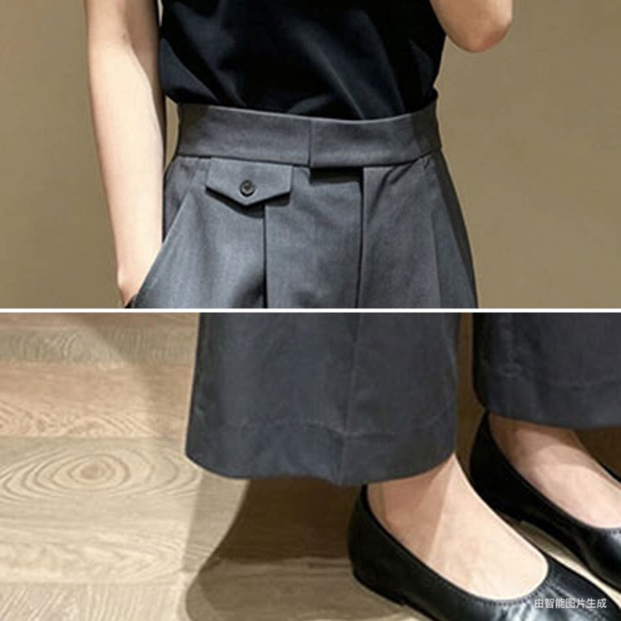 タック入り ベルト付き ワイド パンツ  1col  00012・画像6
