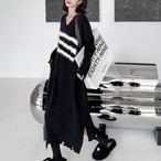 V-neck long sweater dress (ME201)