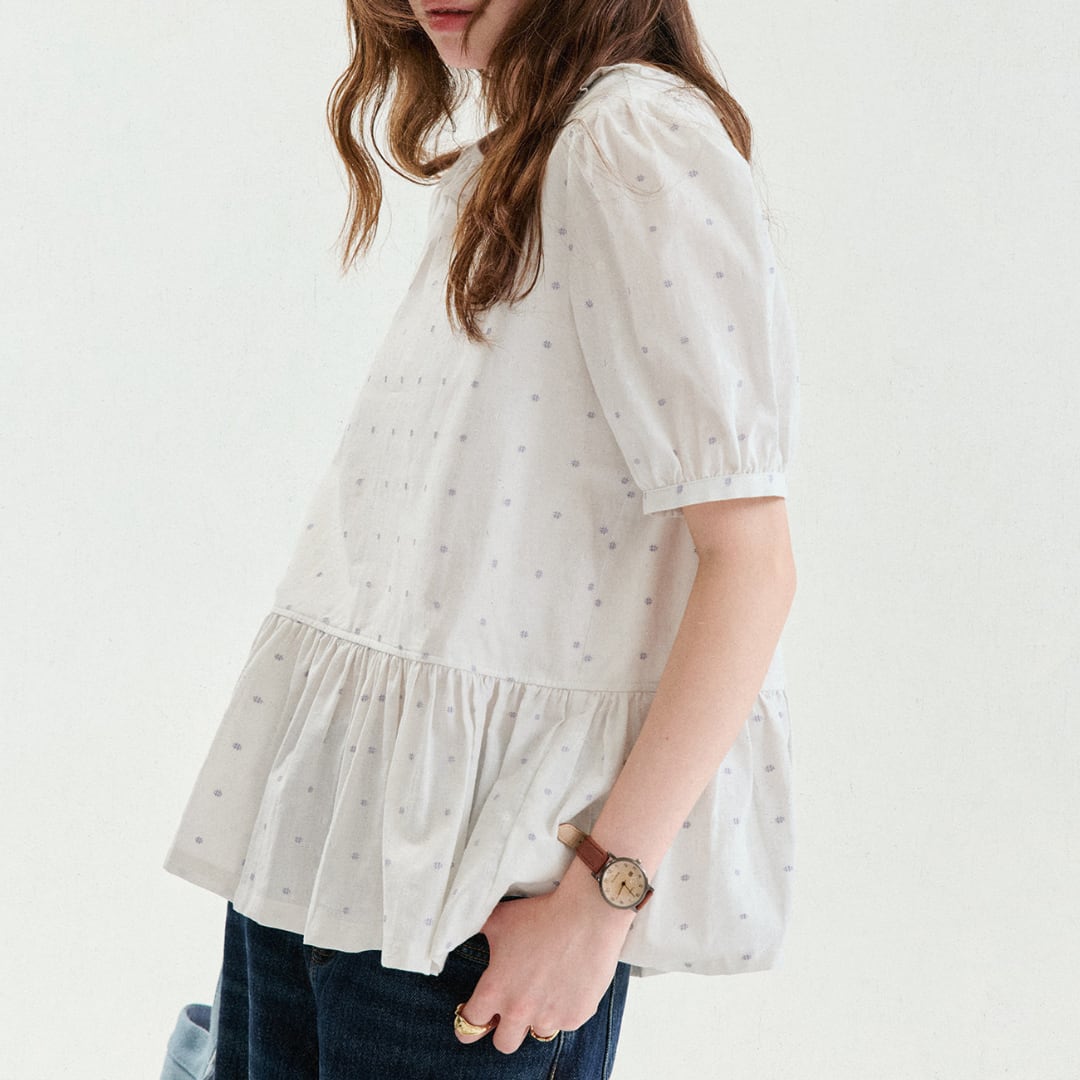 floral frill collar blouse