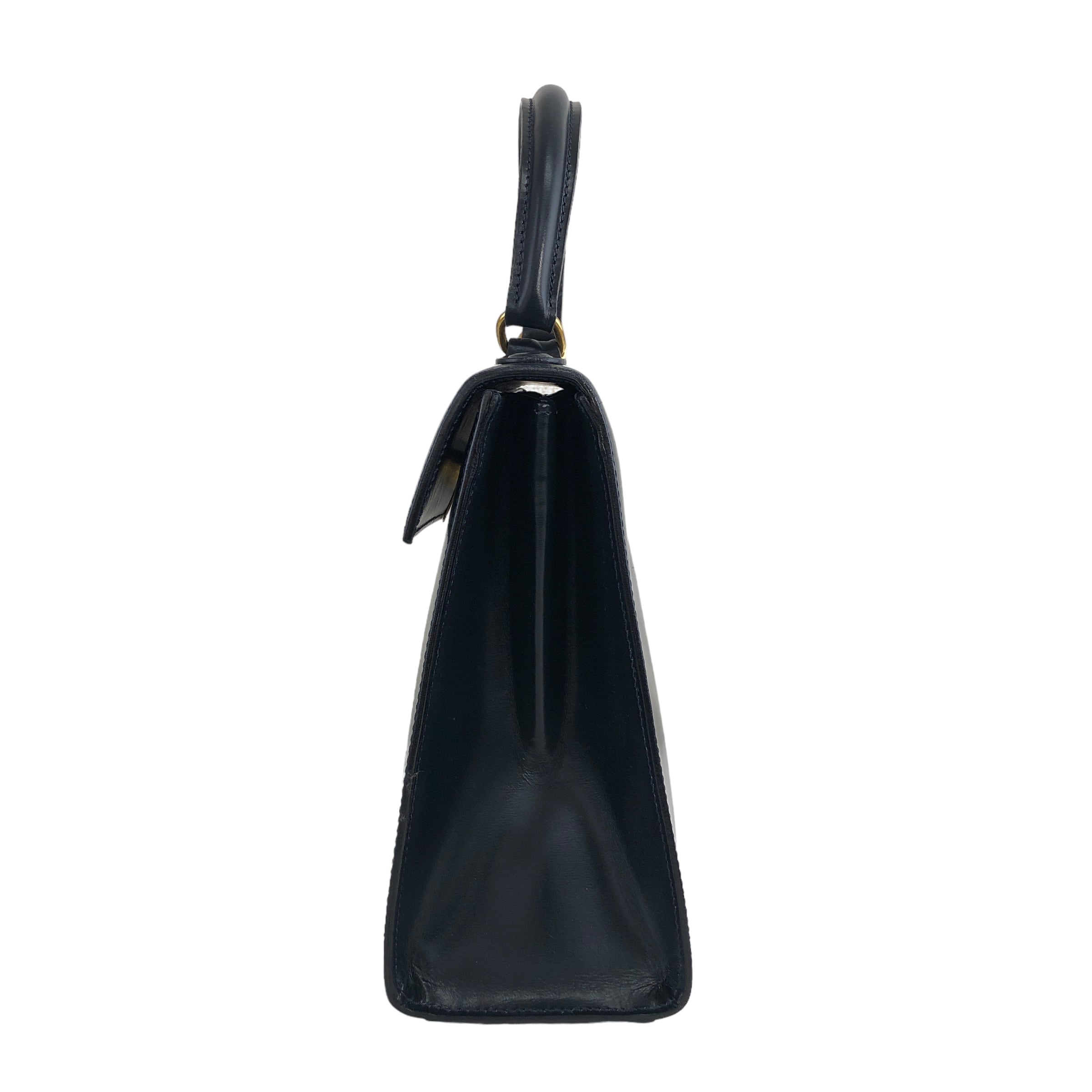 CELINE セリーヌ ハンドバッグ ネイビー ガンチーニ レザー vintage