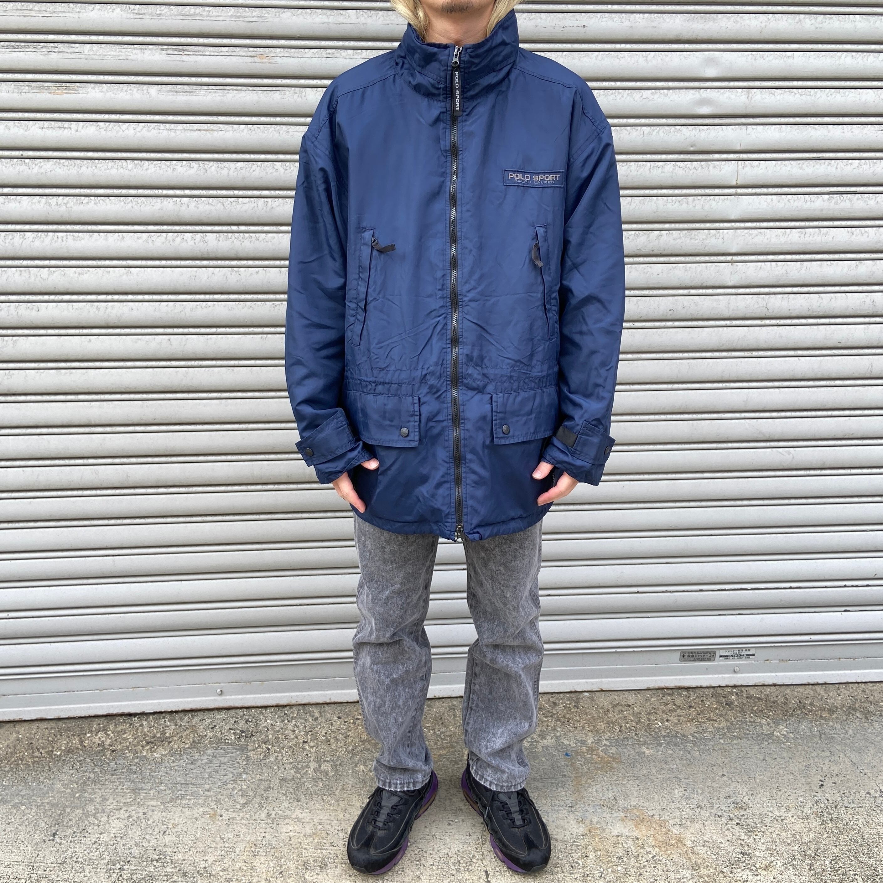90s POLOSPORT ラルフローレン マウンテンジャケット 紺 XL相当 | 古着 