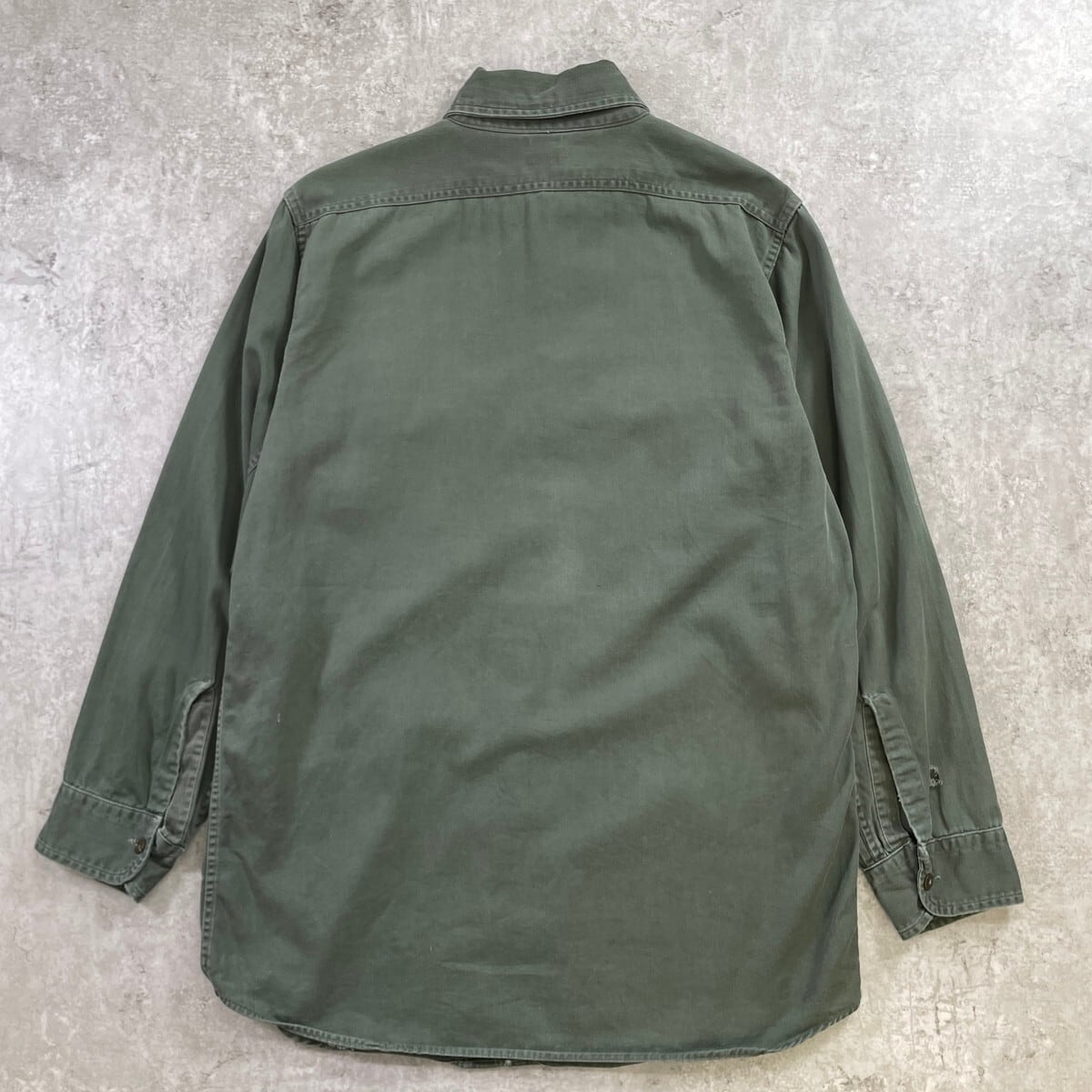 50-60年代 USA製 Anvil Brand 長袖 ワークシャツ M-L相当 古着 マチ