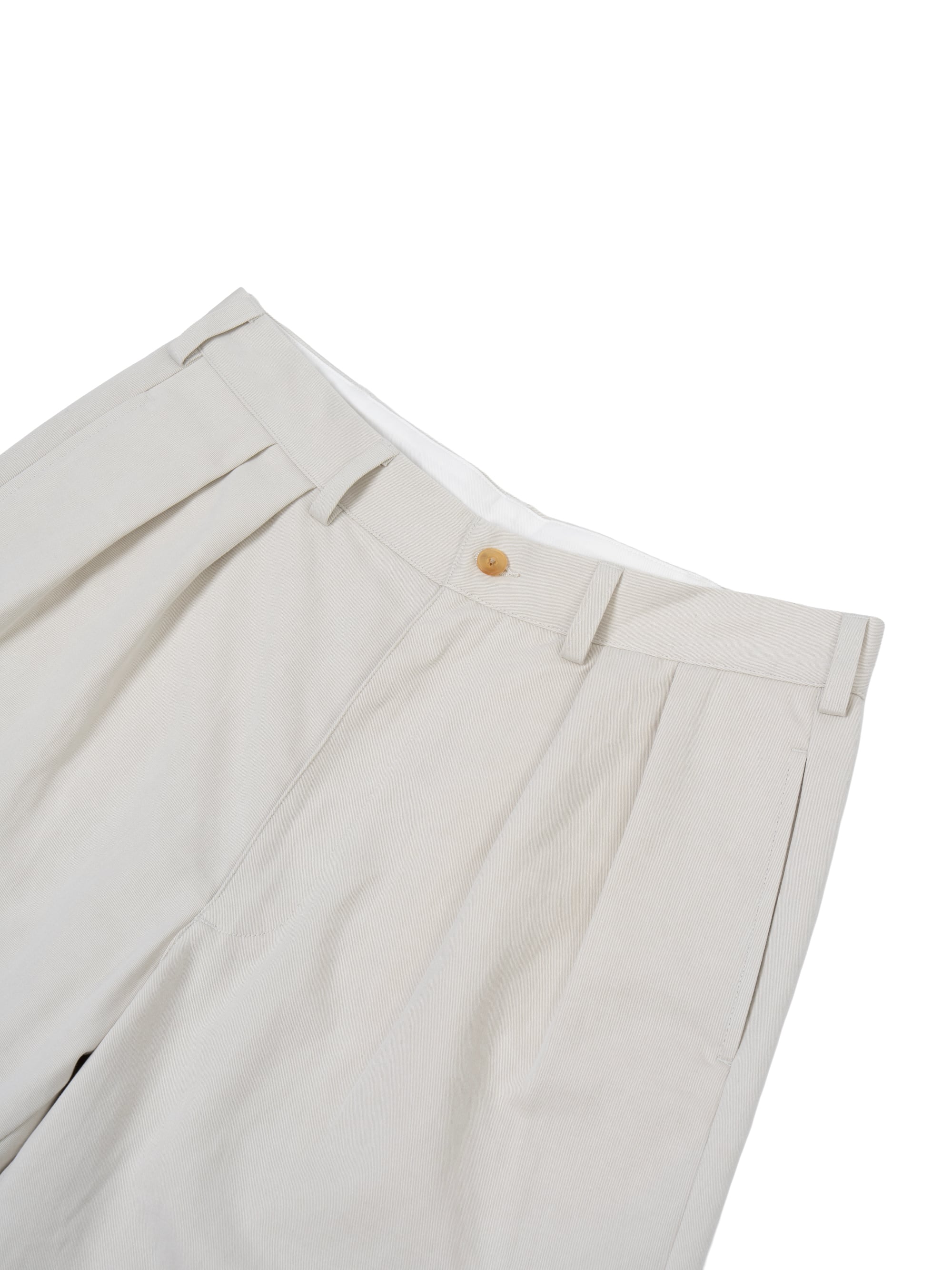 Cotton 2tuck Washed Chino Shorts (ivory) | OVY