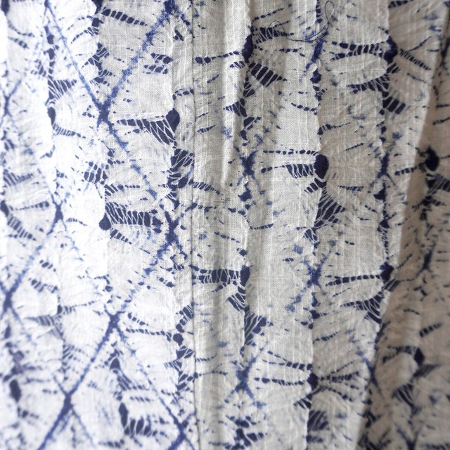 【有松絞り浴衣】濃藍×白色　菱文　仕立上がり浴衣