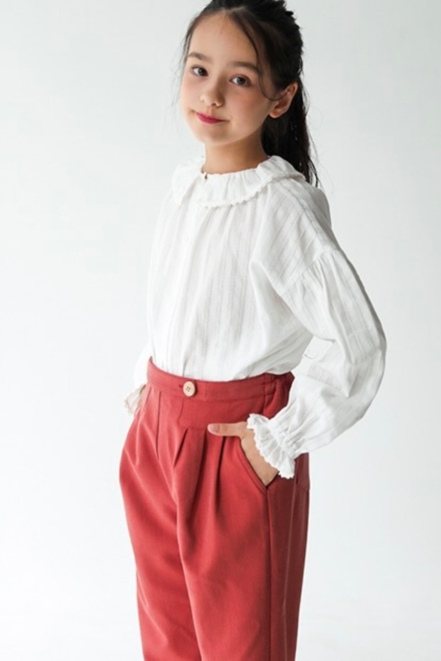 ヨーク切替タックパンツ<Red>