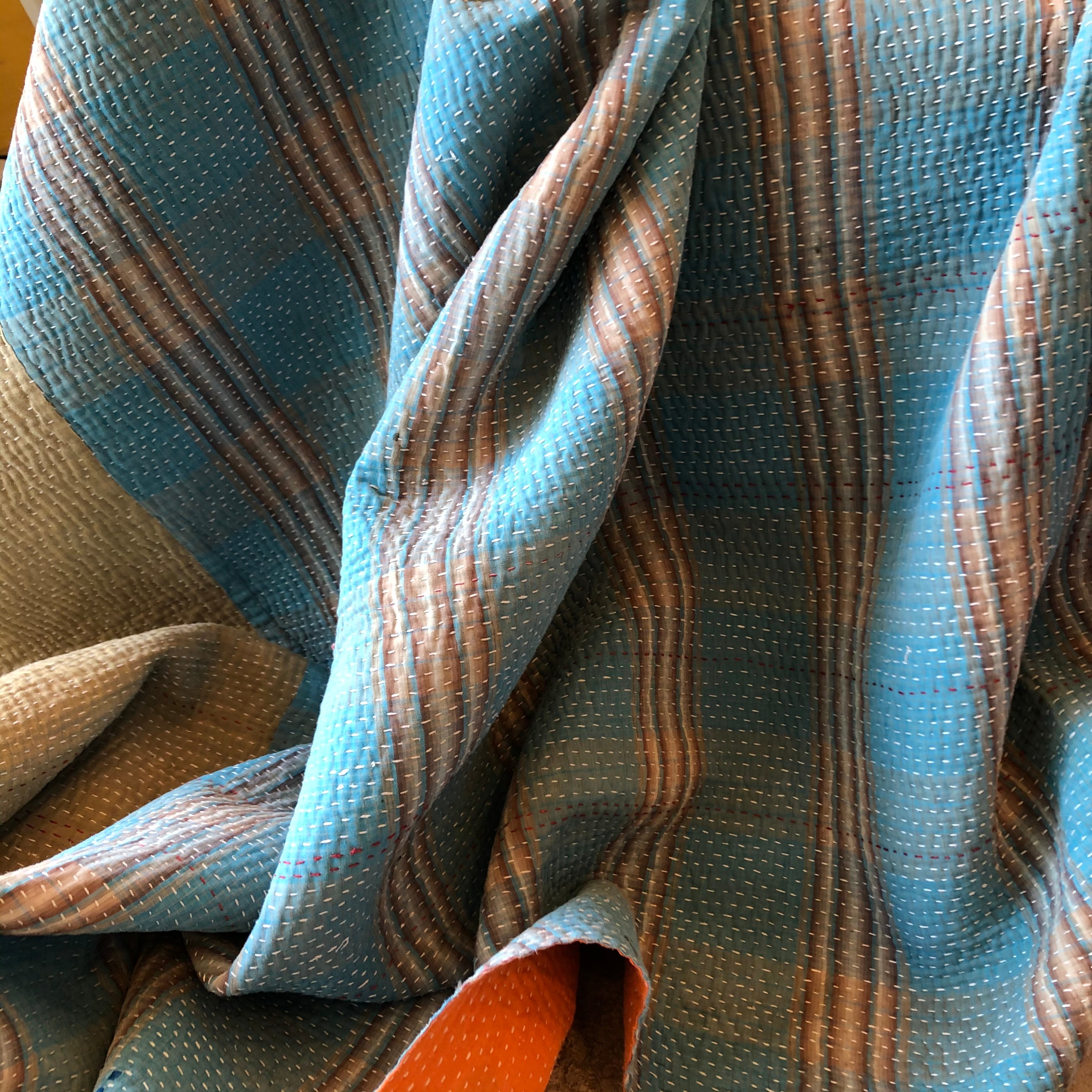 Vintage】カンタ刺繍のラグまる⑩ | Re-SHOP