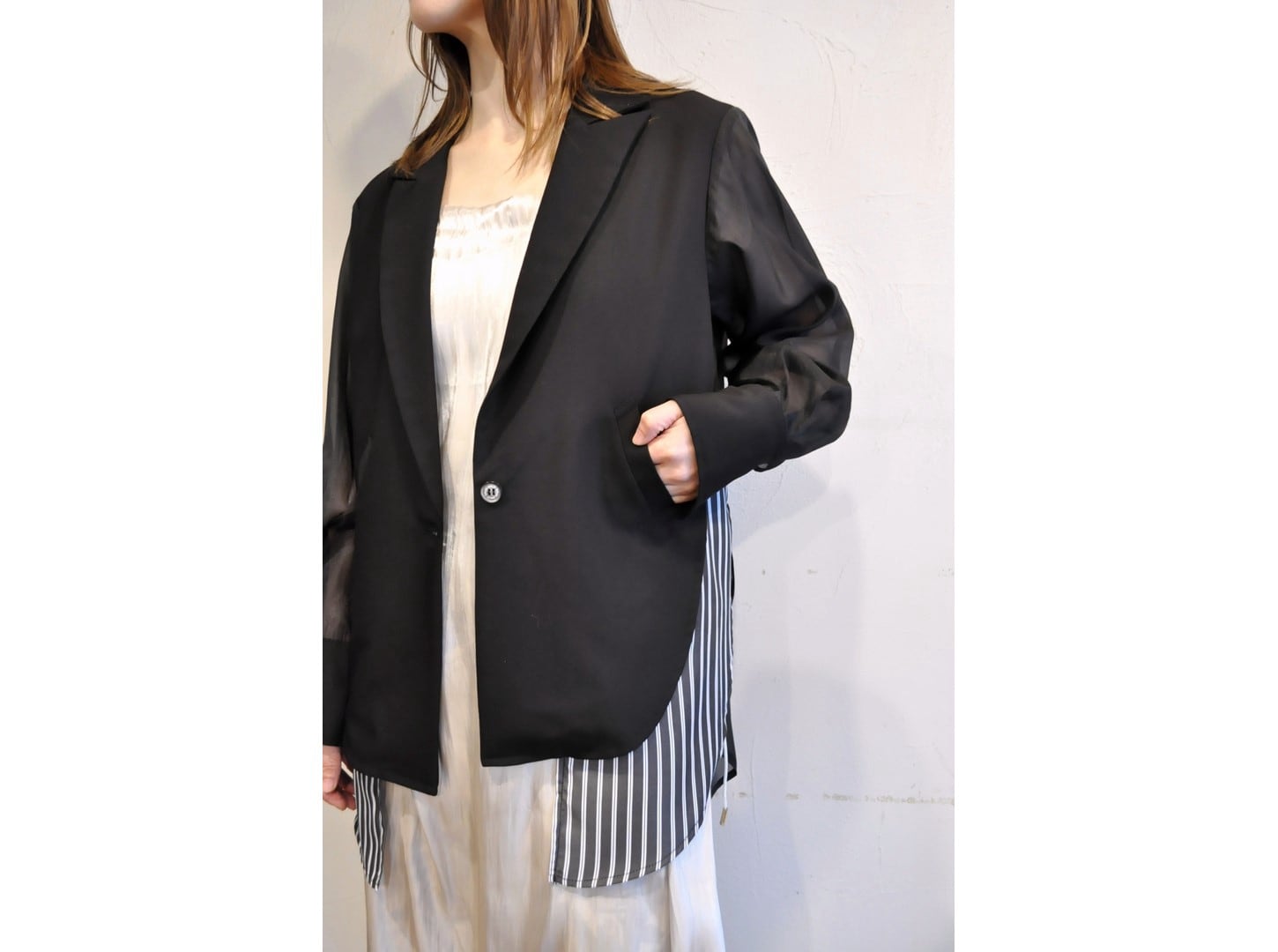 RISLEY】layered sheer jacket /【リズレイ】レイヤードシアー