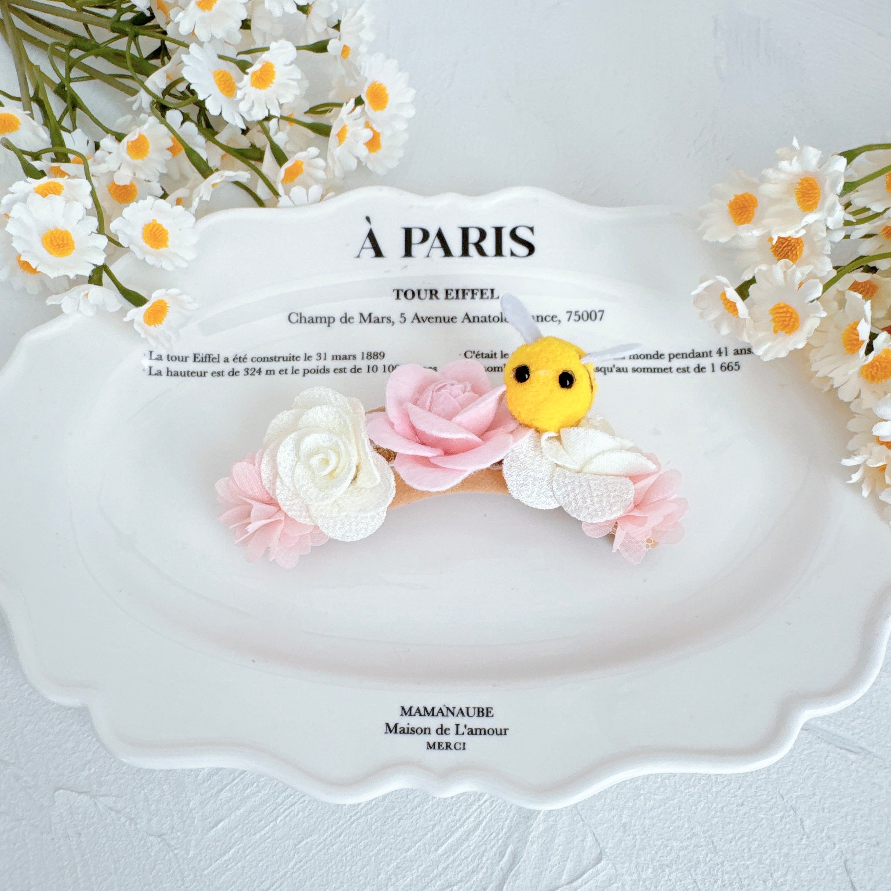 春のお花ハチさんヘアバンド