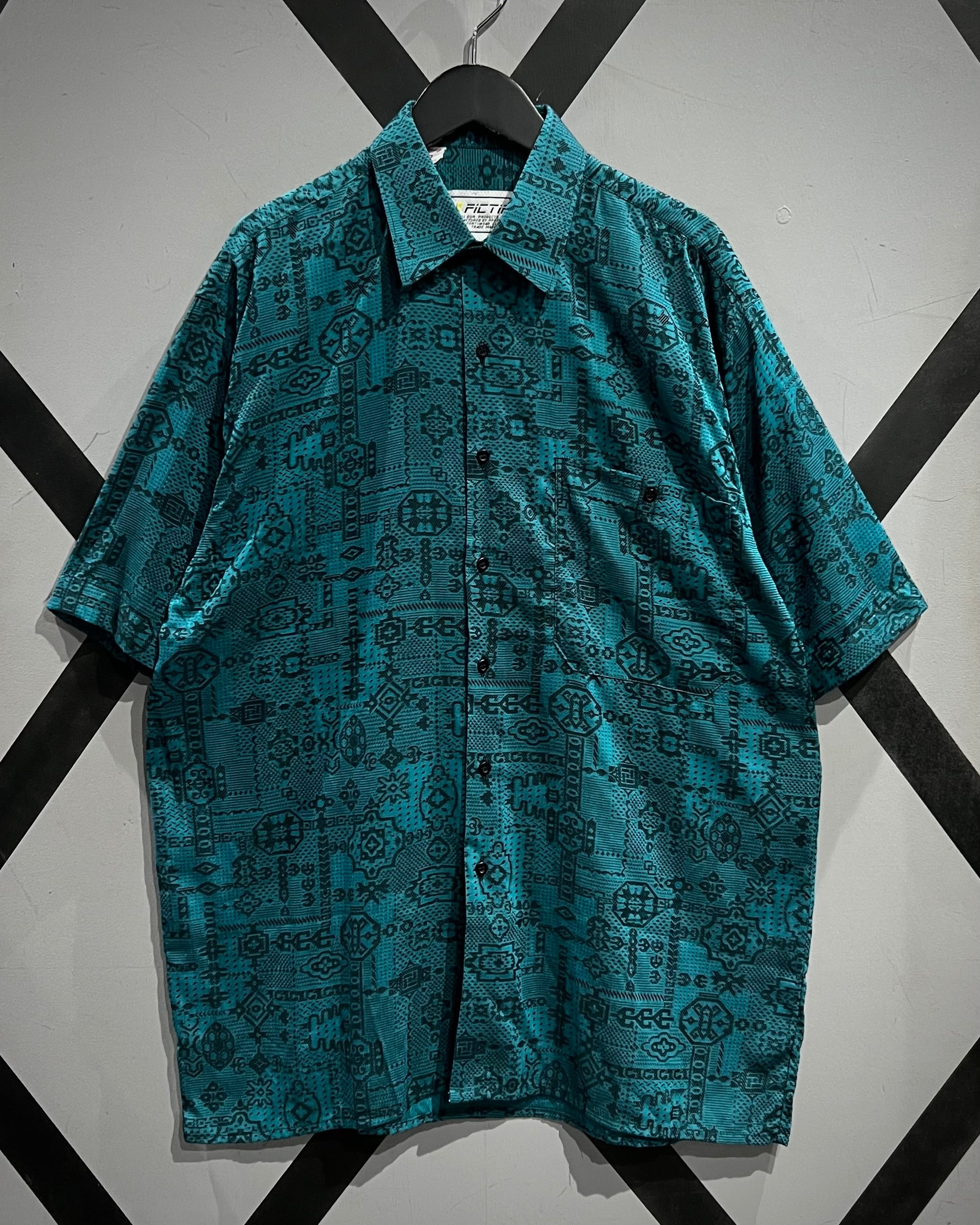 まちかです X VINTAGE】Geometric Jacquard Pattern Vintage S/S Shirt | Caka