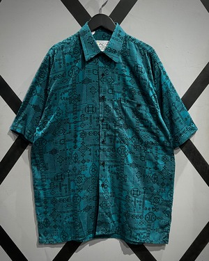 【X VINTAGE】Geometric Jacquard Pattern Vintage S/S Shirt