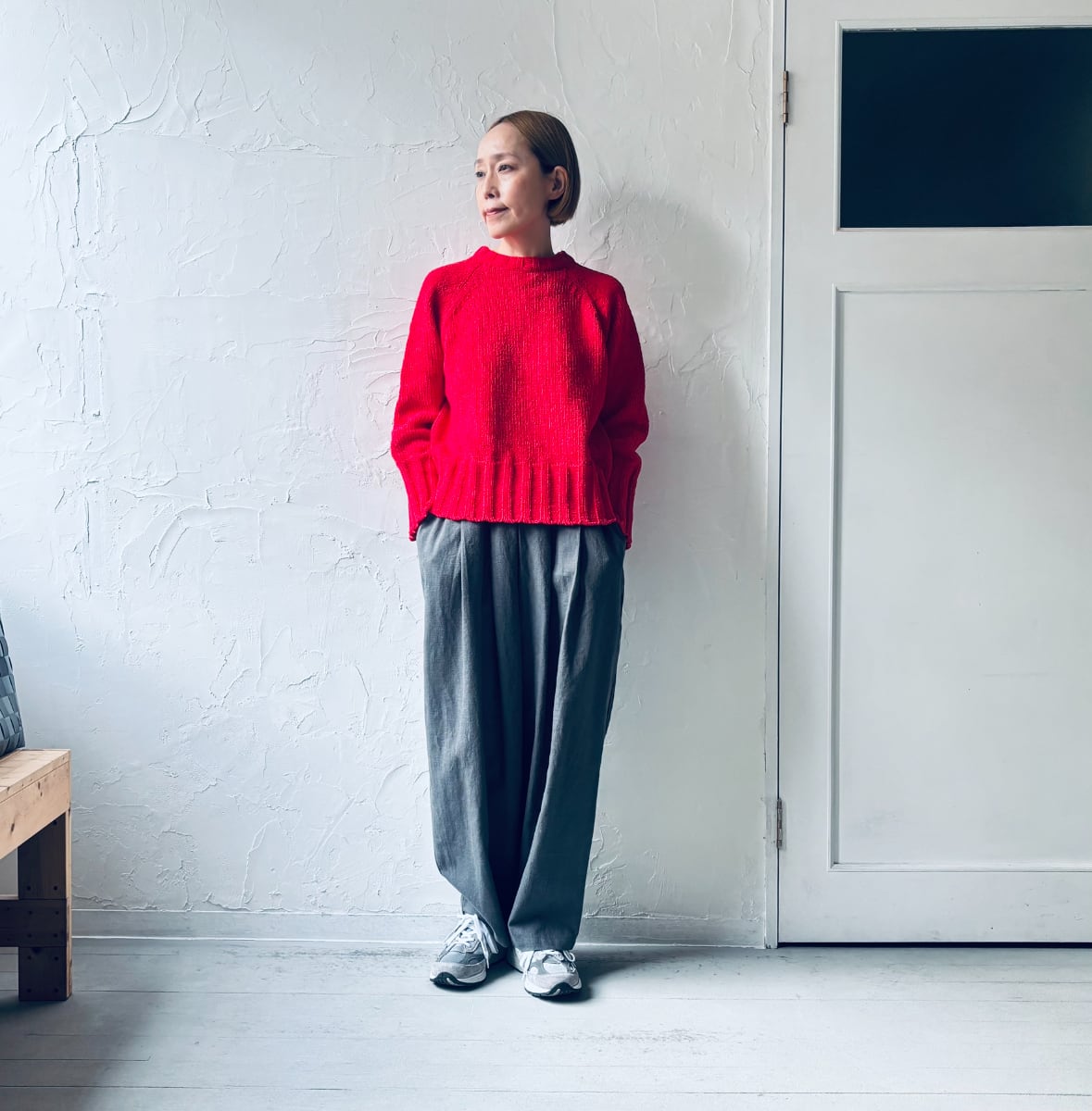 【最終値下】Naptime ニットラガーシャツ(赤SIZE:M) 最終値下】Naptime ニットラガーシャツ(赤SIZE:M) 最終値下】Naptime