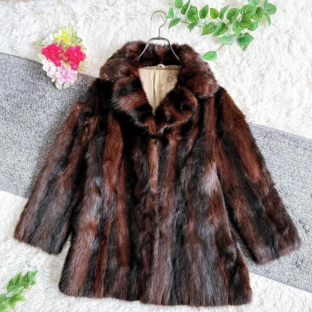 EMBA リバーシブル シルクファーコート レッドフォックス fur coat