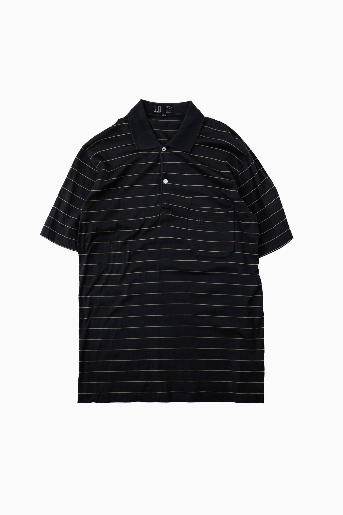 MADE IN ITALY DUNHILL BLACK STRIPE POLO SHIRT | Reben｜デザイン