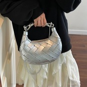 編み込み ハーフムーン ハンドバッグ  90003