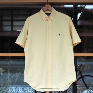 90's Ralph Lauren Cotton Oxford B.D S/S Shirt S Yellow ポロラルフローレン 半袖シャツ