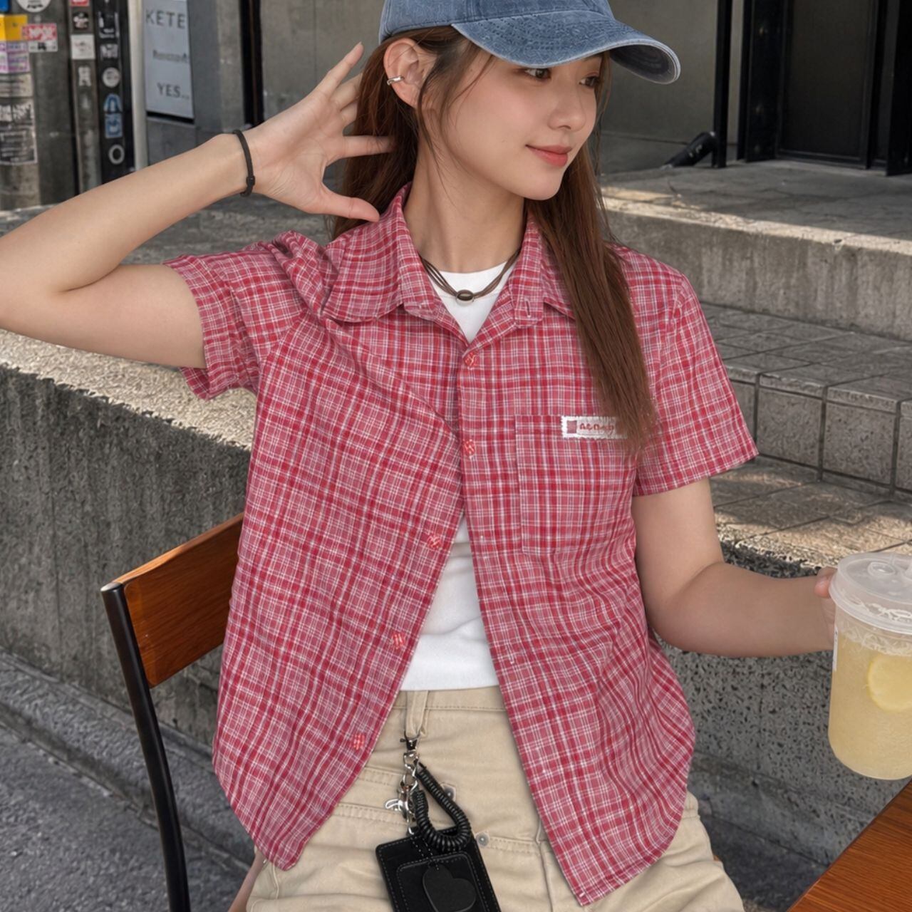 チェックコンパクトシルエットシャツ 2col R02293